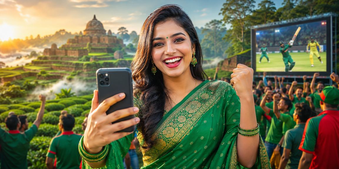 কুমিল্লায় ক্রিকেট বেটিং উপভোগ করছেন একজন বাংলাদেশি নারী